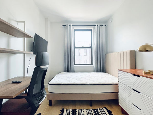 Furnished room in a brand new luxury building in Bushwick, 2nd floor (elevator b New York, NY Serviced apartment in Brooklyn · 1 bedroom · 1 bed · 1 shared bath Private room in serviced apartment vacation rental 53075951