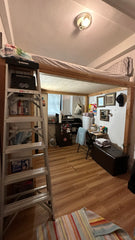 My space is a very tiny, cozy and quite art studio loft  for max 2 people locate New York, NY Loft in New York · 1 bedroom · 1 bed · 0 baths Private room in loft vacation rental 3974464