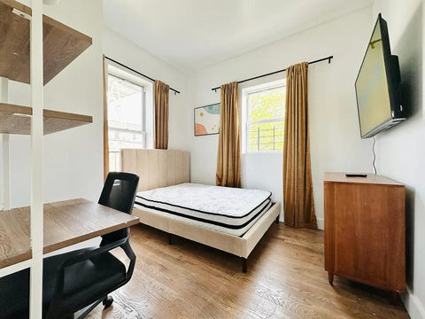 - Furnished room in a 5 bedroom, 2 bathroom gut renovated apartment in Crown Hei New York, NY Rental unit in Brooklyn · 5 bedrooms · 1 bed · 2 shared baths Private room in rental unit vacation rental 887619612296540236