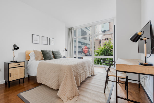 The apartment is bright with good natural light. It is furnished, and it has a f  Rental unit in New York · 1 bedroom · 1 bed · 2 baths Private room in rental unit vacation rental 956579969256068781