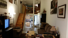 A unique, spacious, quiet multi-level NYC apartment with a patio and 12 foot cei New York, NY Loft in New York · ★4.85 · 1 bedroom · 1 bed · 1 bath Entire loft vacation rental 18628912