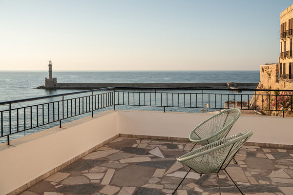Welcome to our recently renovated hotel rooms in the Venetian harbor!This is a c Crete, Greece seaview hotel room with terrace on the old harbour Room in hotel vacation rental 49394206