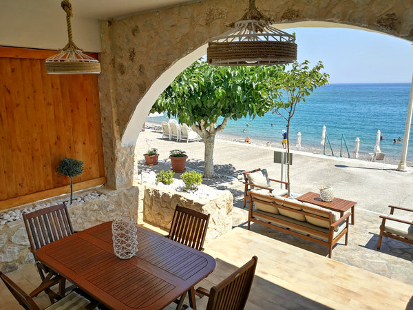 Beachfront beautiful 4 bedrooms Villa.Fully equipped. Ideal place for families w Rhodes, Greece RELAX SEASIDE HOUSE by Filoxenia in Blue Entire home vacation rental 17535499
