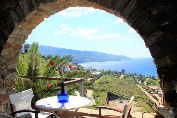 Our stone built summer house been built in 2 levels, features 2 independent priv  Melina House Koundouros - Ground level Apt Entire cottage vacation rental 18384566