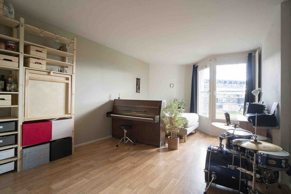 Large studio (37m2), double bed 140x190cm EMMA mattress+floor matress 195x75cm.  Bischwihr, France Musician cozy & bright studio -view on park Entire rental unit vacation rental 28756140
