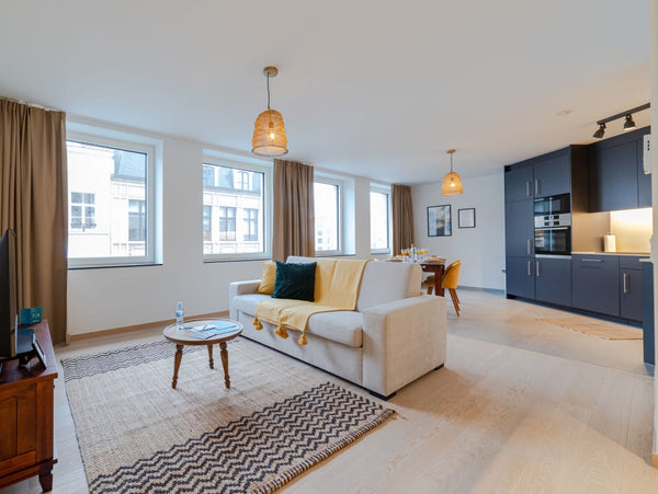 This beautiful two-bedroom apartment is full of light and the many windows are o Brussels, Belgium Sweet Inn | Contemporary 1BR near Brussels Palace Entire rental unit vacation rental 40413760