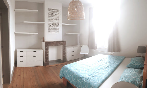 I renovated a 100y old house and the style is original vs modern, with warm mate Antwerp, Belgium top floor 100y old townhouse Antwerp North Entire rental unit vacation rental 16723796