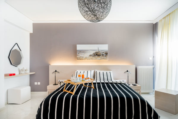 Wake up to a gorgeous minimalist-inspired home that is elevated by bold patterns Greece Modern Designer Home near Philopappous Hill and Acropolis Entire serviced apartment vacation rental 25569016