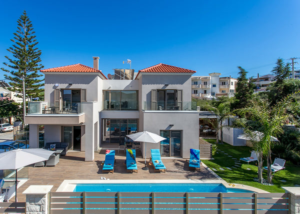 Live a memorable experience in an impressive retreat at the island Of Crete gazi Chania, Greece Brand new villa with Heated pool 200m to the beach Entire villa vacation rental 20177648