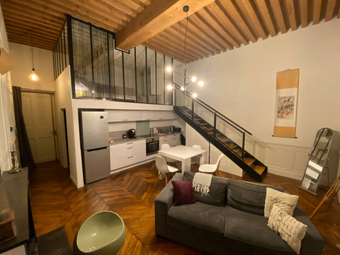 Appartement entiérement rénové et trés fonctionnel. Zone nuit en mézannine et ca Saint-Priest, France Appartement Canut plein de charme 43m² - 4 pers Entire rental unit vacation rental 53040730