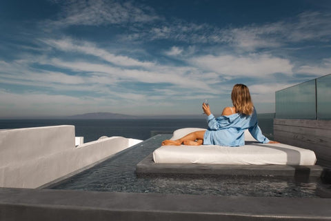 Almyra Oia Suites is located on the north east coast of Santorini, in front of B Oia, Greece Almyra Honeymoon Suite with heated plunge pool Room in hotel vacation rental 11983175
