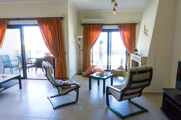 The apartment is brand new, luxurious with handmade metal furniture, spotlessly  Analipsi, Greece Comfort and Luxury Overlooking the Sea Room in serviced apartment vacation rental 33598249
