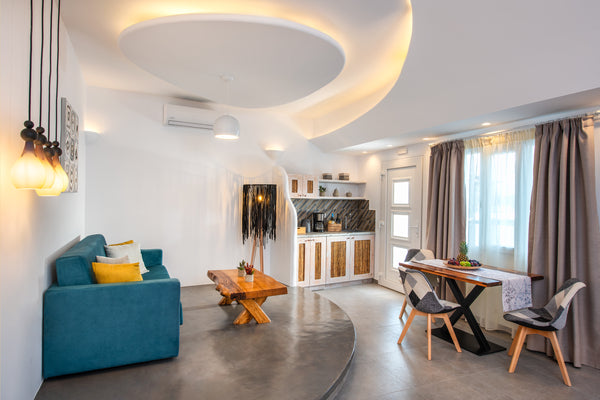 The luxurious poolside DELUXE ROOM with pool view is a well-decorated in Cycladi  Abasa Suites ''Deluxe Room'' Room in hotel vacation rental 42653136