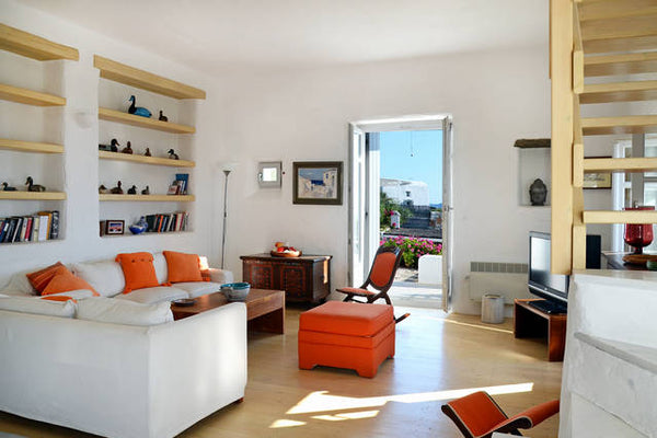 The villa is ideally located at a beautiful scenic hill offering breathtaking vi  Beautiful sunset villa in Paros Cycladic home vacation rental 12392829