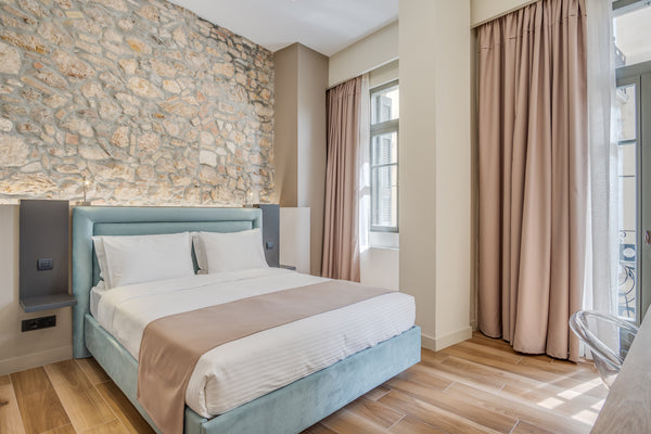 This room, full of natural light has king size bed, modern bathroom, private bal GR Philia Btq Htl Superior Double City View, Balcony Private room in bed and breakfast vacation rental 50112372