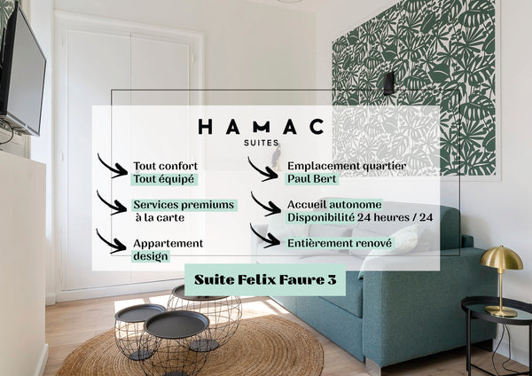 Welcome to this superb apartment ideally located, fully equipped and bright whic Lyon, France Hamac Suites - Le Felix Faure III - 2 people Entire rental unit vacation rental 702113782054081127