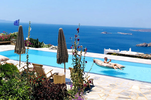 Our charming Cycladic Villa is situated on the crown of the elevated and exclusi Athens, Greece 180° AegeanBlue Majestic View For 4 Guests Entire villa vacation rental 6212468