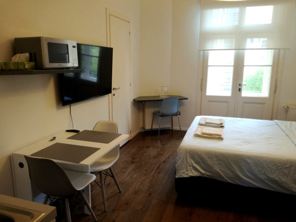 Well-equipped, newly renovated studio apartment in an Art Nouveau historical bui Prague, Czechia Fully equipped studio in Vinohrady with balcony Entire rental unit vacation rental 22142346