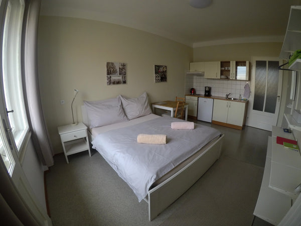 Recently reconstructed studio with view on Prague TV Tower from its’ balcony is  Hlavní město Praha, Czechia Cozy and Charming Studio 10min from city center Entire rental unit vacation rental 17300879