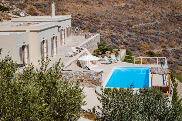 The house is located on the hillside above Finikas, southwest of Syros island. I Athens, Greece Syros villa Blue Line with sea view Entire villa vacation rental 16967454