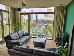 A bright and spacious apartment on the top floor of a new building. Wide balcony  Modern penthouse with balcony and awesome view Entire rental unit vacation rental 49496373