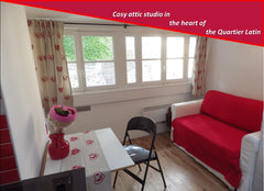 This cozy, little 15 sqm studio will warmly welcome for an ideal stay in the hea Paris, France Attic studio Quartier Latin Entire rental unit vacation rental 3263516