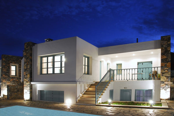 As soon as you pass along the paved corridor and enter the area of the villa, en Chania, Greece Luxury Villa with valley & sea views in Mohlos Entire home vacation rental 17417157