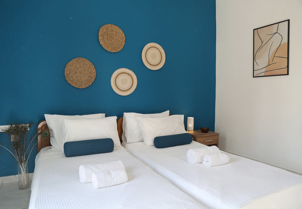 Dive into the blue of sea & sky of Sitia. <br />A beachfront, bright, spacious f Greece BLUE 6-Beachfront apt. Petras, Sitia. Pet friendly Entire rental unit vacation rental 613358283867645679