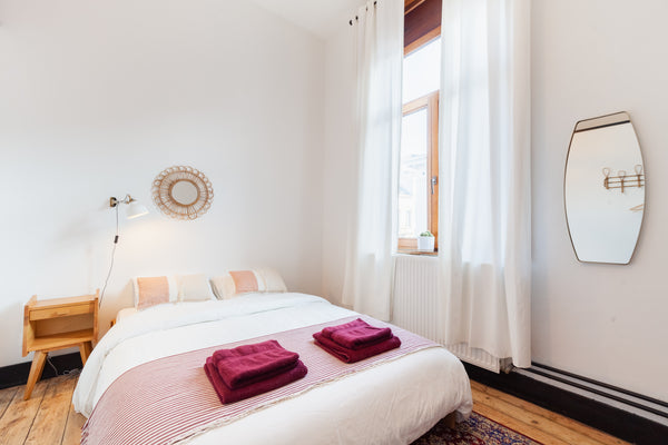 Beautiful boho bedroom in a typical and entirely renovated town house from 1886  Brussels, Belgium 🖤 Master townhouse from 1886 | Heart of Brussels Private room in townhouse vacation rental 39246567