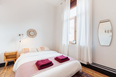 Beautiful boho bedroom in a typical and entirely renovated town house from 1886  Brussels, Belgium 🖤 Master townhouse from 1886 | Heart of Brussels Private room in townhouse vacation rental 39246567