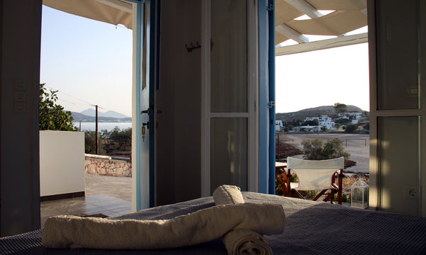 The room is next to the beach of Aliki about 30 meters walking distance.  Ideall Athens, Greece Amethystos room with view to Milos island Cycladic home vacation rental 19267108