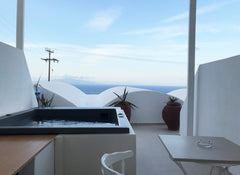 This Two Level Compact Suite with Outdoor Hot Tub comes with a bedroom (bed size Greece Muses Cycladic Suites - Compact Suite with Hot tub Room in hotel vacation rental 50345554