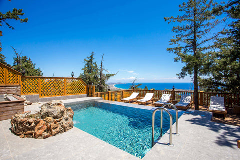 Situated on a hill, amongst the pines, the wooden Costa Hilltop Villa offers a u Greece Costa Hilltop sea view Villa with private pools Entire villa vacation rental 50911686