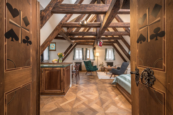 Apartment is located at the House of the Golden Lion dating back to 1608 in the   Apartmán 7 · Original Attic Apartment under Prague Castle Entire loft vacation rental 37072596
