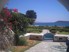 A modern, clean, comfortable interior wrapped up in a traditional white and blue  Paros,Drios,sea front villa Entire home vacation rental 12999471