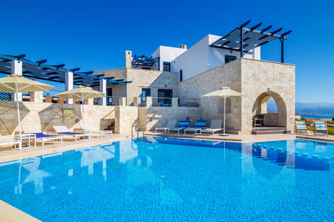 A beautiful luxury villa for 12 people with private pool and stunning sea views. Chania, Greece 6-bedr deluxe villa PRVT heated pool stunning view Entire villa vacation rental 17508133