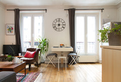 Warm and cozy through apartment.<br />Living room overlooks the shopping street  Paris, France Cosy flat in Montmartre Entire rental unit vacation rental 9492265