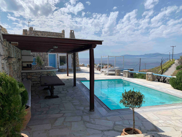 Villa Christina has breathtaking view of the country, the Aegean sea & majestic  Athens, Greece Christina's Sweet Traditional Mykonian Villa Cycladic home vacation rental 24605359
