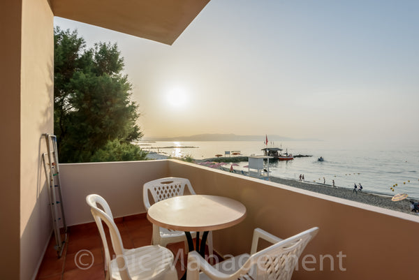 The studio located up to the sandy beach of Agia Marina.<br />Seafront balcony i Chania, Greece Studio5   30 metres from THE Sea 'NEW LISTING' Entire rental unit vacation rental 51513174