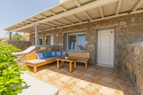 This apartment features 2 bedrooms with double beds, a private bathroom, a livin  2-Bedroom Apartment, Overview Mykonos Apartments Entire rental unit vacation rental 49718121