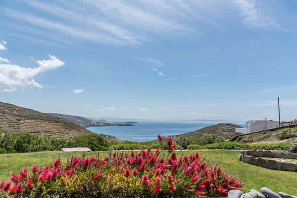 A traditional cycladic villa with a beautiful sea view surrounded by grass and r Athens, Greece Irini's House, privacy and seaview. Entire home vacation rental 6204461