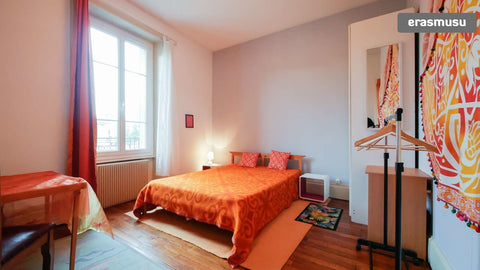 Zen et colorée, cette chambre spacieuse, calme et confortable saura vous séduire Saint-Cyr-au-Mont-d'Or, France Zen confortable et colorée: votre chambre à Lyon! Private room in rental unit vacation rental 24052051