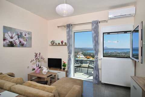 A luxurious house with unlimited view in a quiet, secluded area. Ideal destinati Nerokouros, Greece Best View Apartment 2 Entire rental unit vacation rental 25076660