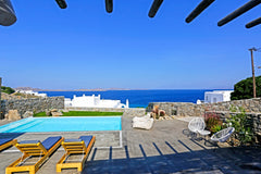 Brand new villa  (2018 construction), sunset views in area Agios Ioannis Mykonos  Cycladic Breeze Villa with Private Pool Cycladic home vacation rental 25346365