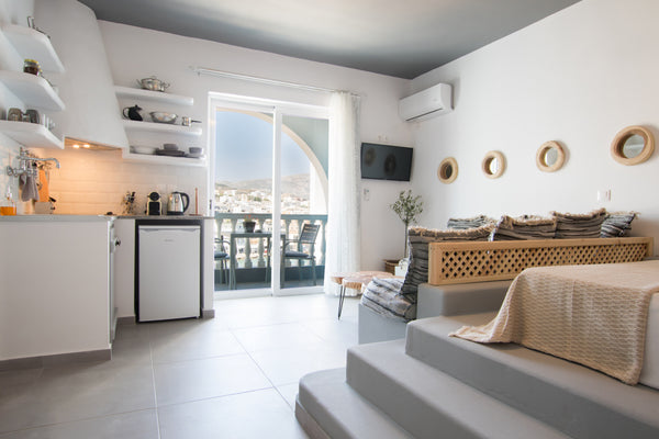 Located in the most picturesque location of Karpathos Town,nestled below the anc  Gorgona Blue Studio Entire rental unit vacation rental 35598754