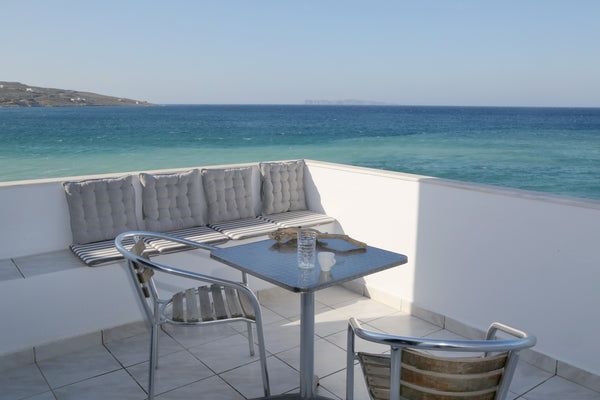 Dive into the blue of sea & sky of Sitia. <br />A beachfront, bright, spacious s Greece BLUE 5 - Beachfront studio, Petras, Sitia, Crete Entire rental unit vacation rental 613366765128393483