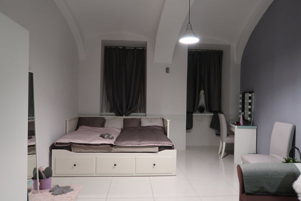 Accommodation Atelier is a neat, modern Airbnb with a gray & pink & mint concept Vienna, Austria Atelier Wien Entire rental unit vacation rental 41179730