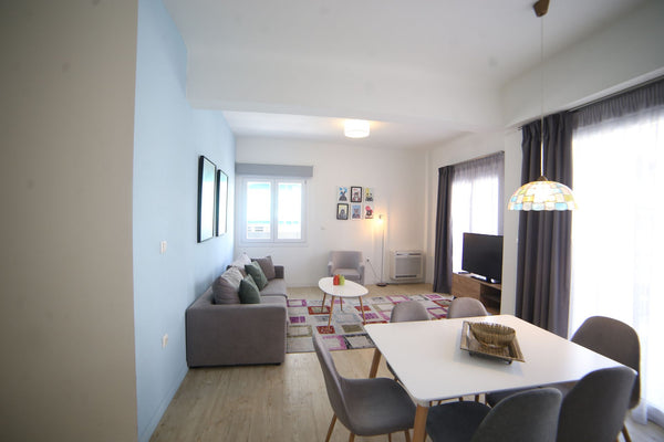 Our apartment is an excellent option for a six-person stay.It is situated on the Vyronas, Greece Three-Bedroom Apartment 90 sq.m | 2nd Floor Room in aparthotel vacation rental 32119337