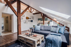 Stylish attic apartment suitable up to 6 people is situated 12 minutes from city Hlavní město Praha, Czechia APT with sunny garden Prague B4 by Michal&Friends Entire loft vacation rental 23535339