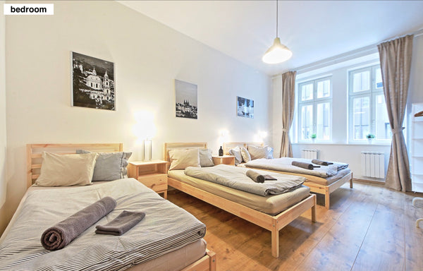 Enjoy your stay at this minimalist condo in a historic building with a lift, loc  Prague Style Condo 60m2 - 9 Min Walk Wenceslas Sq Entire condo vacation rental 583725448654461407